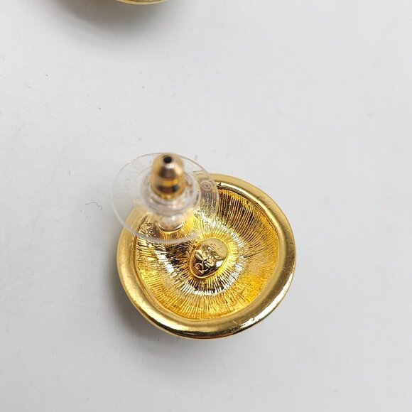 Joan Rivers Multicolor Enamel Purple Glass Crystal Domed Post Earrings - Picture 4 of 5